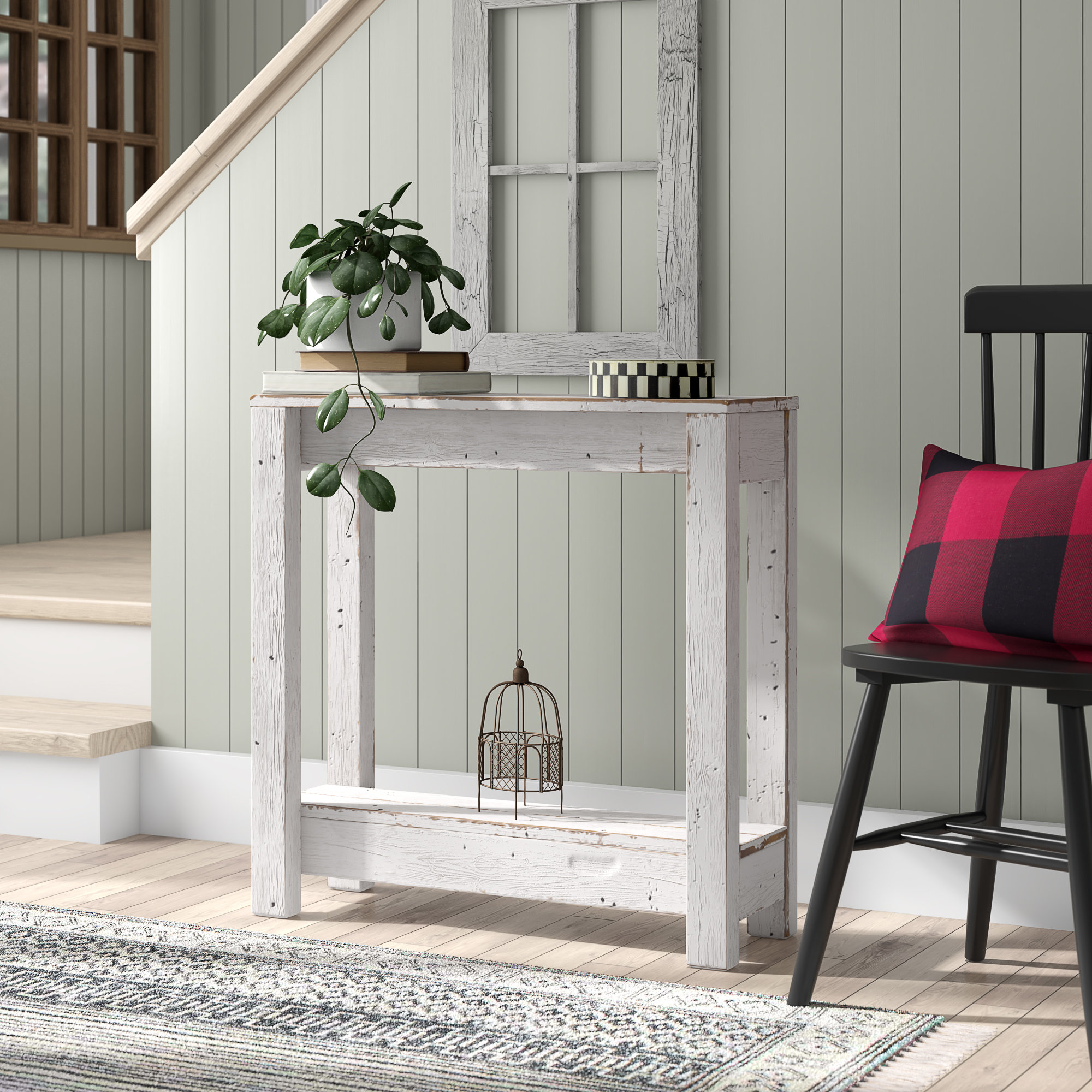 Beyer 30 Solid Wood Console Table August Grove Color White